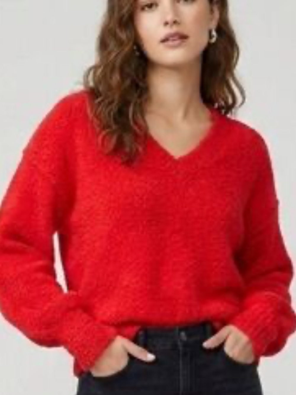 Sanctuary Womens V-Neck Sweater Top Size XS in Red